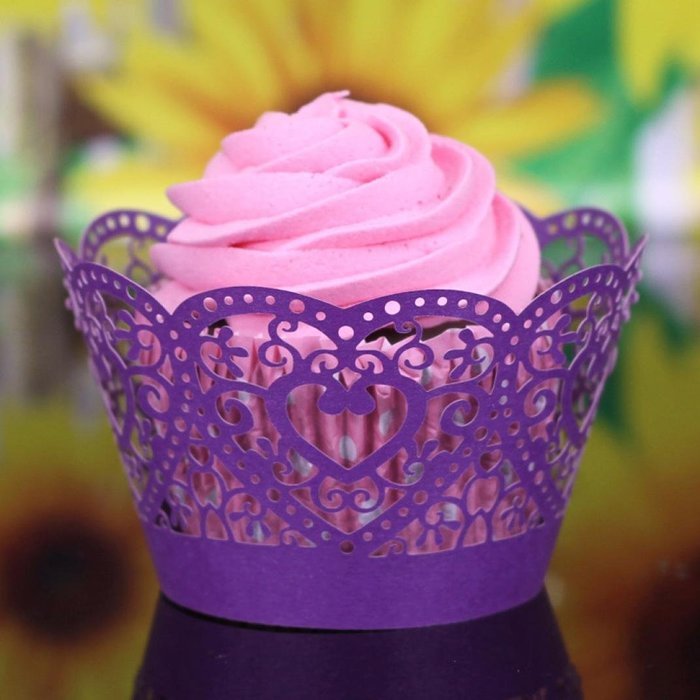 Oksale 25Pcs Christmas Lace Laser Cut Hollow Cup Muffin Holder Cake Paper Case Wraps Cupcake Wrapper for Wedding... N3