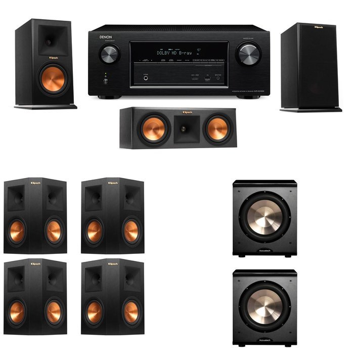 Klipsch RP-150M Monitor Speaker 7.2 PL-200 Denon AVR-X2100W