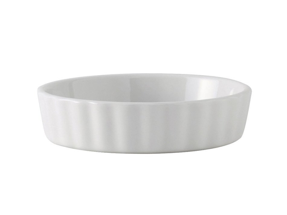 Tuxton BPK-0805 Vitrified China Round Fluted Creme Brulee Dish, 8 oz, Porcelain White (Pack of 12)