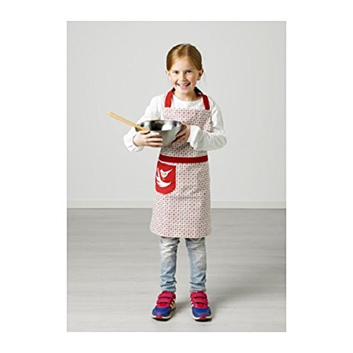 VINTER 2016 Children's apron, white, red N2