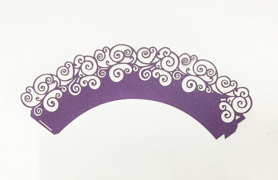 HUAL Cupcake Wrappers 50 Filigree Artistic Bake Cake Paper Cups Wave Lace Laser Cut Liner Baking Cup Muffin Case... N6