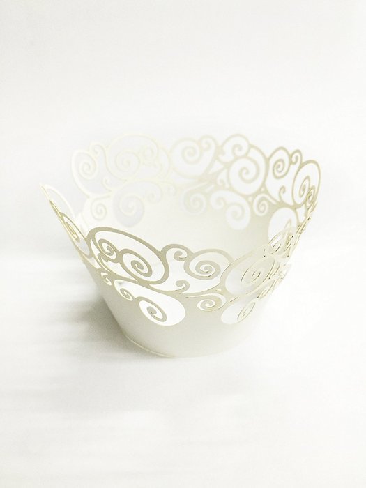 HUAL Cupcake Wrappers 50 Filigree Artistic Bake Cake Paper Cups Wave Lace Laser Cut Liner Baking Cup Muffin Case... N7
