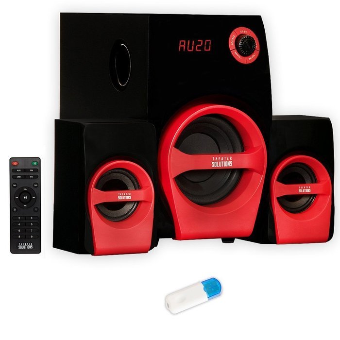 Theater Solutions TS215 Home 2.1 Speaker System with Bluetooth FM Tuner USB / SD Multimedia N3