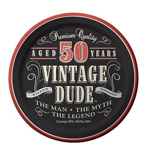 50th Birthday Vintage Dude Aged 50 Years Birthday ~Edible Icing Image Cake/cupcake Topper!!! (1/4 Sheet)
