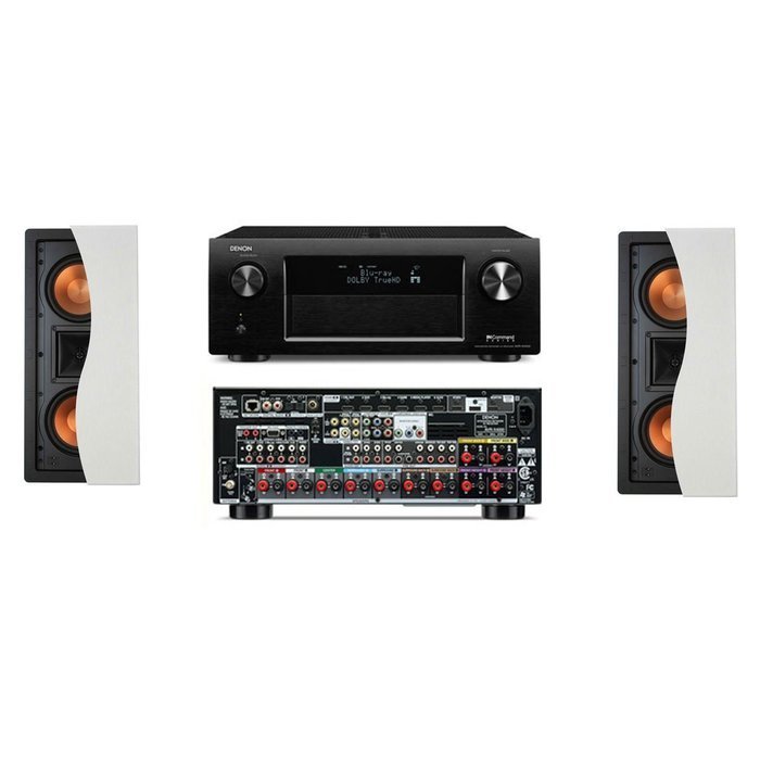 Klipsch R-5502-W II In-Wall Speaker (LCR) Denon AVR-X4000 IN-Command 7.2