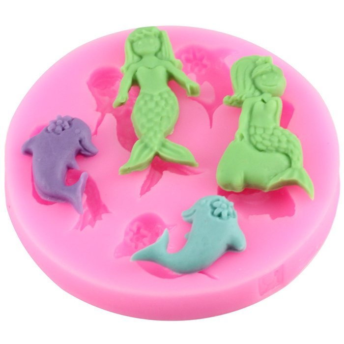 Mujiang Little Mermaid Cake Decorating Food Grade Silicone Jello Sugar Chocolate Fondant Molds N24