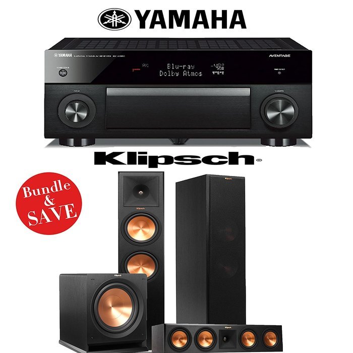 Yamaha RX-A1060BL AVENTAGE 7.2-Channel Dolby Atmos Network A/V Receiver + Klipsch RP-280F + Klipsch RP-450C +... N3