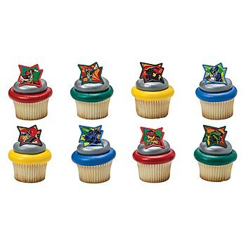 24 Pack Power Rangers Dino Charge Cupcake Rings