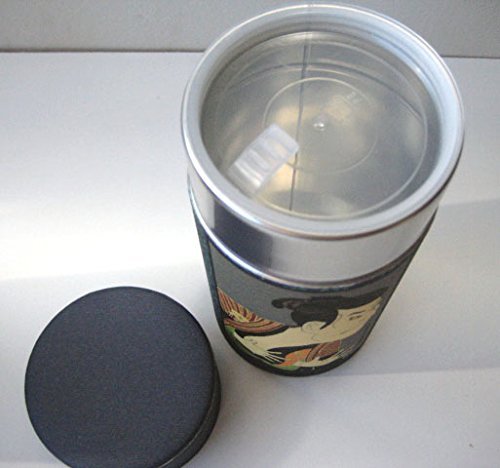 Japanese Ukiyo-e Tea Canister - Blue N2