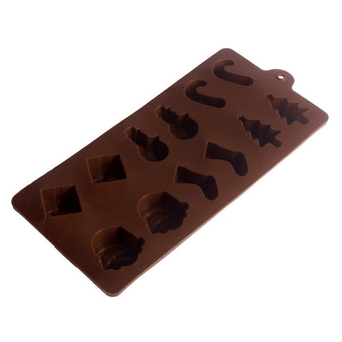 Andux Silicone Molds,Candy Making Molds,Chocolate Molds Ice Cube Tray Set of 2 for Christmas gift QKLMJ-02 N3