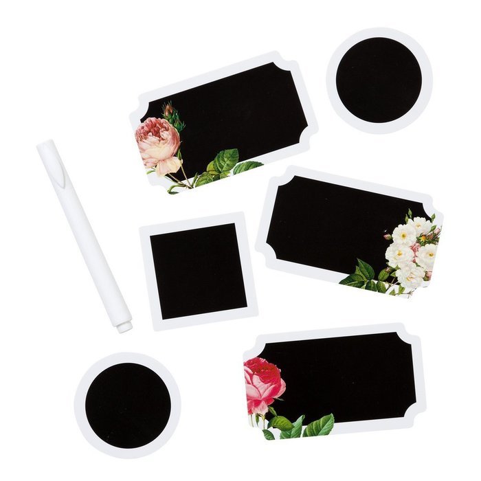 Talking Tables Blossom & Brogues Jelly Jar Treat Bag Label Chalk Stickers (Pack of 18), Black
