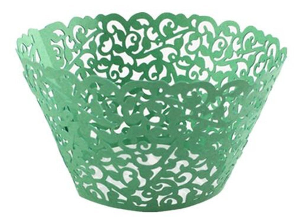 FHD Cupcake Wrappers 100 Filigree Artistic Bake Cake Paper Cups Little Vine Lace Laser Cut Liner Baking Cup Muffin... N4