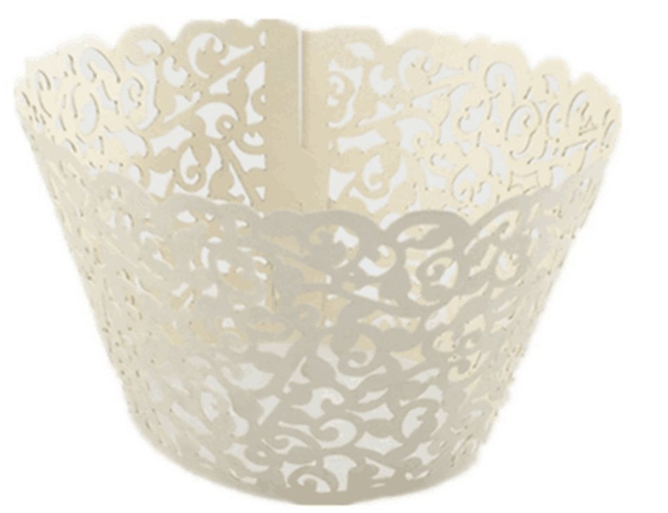 FHD Cupcake Wrappers 100 Filigree Artistic Bake Cake Paper Cups Little Vine Lace Laser Cut Liner Baking Cup Muffin... N5