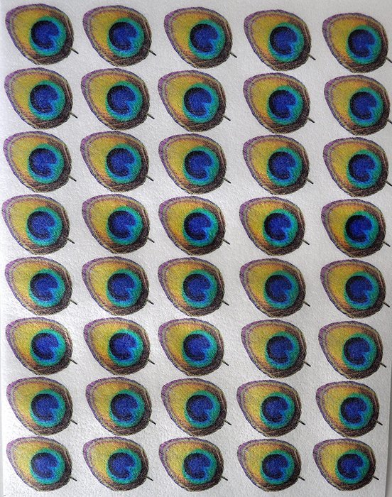 Edible Wafer Peacock Feathers ~ 1 1/2" Size BUY TWO GET THIRD FREE!