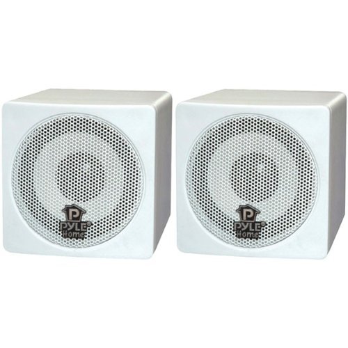 PYLE HOME PCB3WT 3" 100-Watt Mini-Cube Bookshelf Speakers (White) PET2