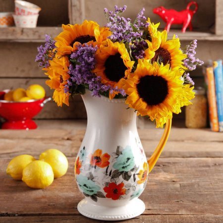 The Pioneer Woman Flea Market Decorated Floral 2-Quart Pitcher N3