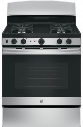 GE JGB450REKSS 30" Freestanding Gas Range with 5 Cu. Ft. Oven Capacity, Stainless Steel
