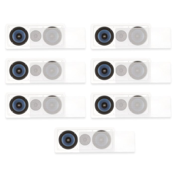 Blue Octave RLCR6 In Wall 6.5" Dual Woofer 3 Way Speakers 1960 Watts New 7 Speaker Set RLCR6-7S