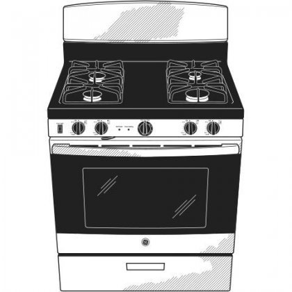 GE JGB450REKSS 30" Freestanding Gas Range with 5 Cu. Ft. Oven Capacity, Stainless Steel N2
