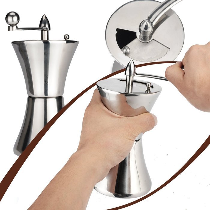 Manual Coffee Grinder, Stainless Steel Hand Coffee Bean Grinder, Personal Bur Grinder, Coffee Burr Mill, Espresso... N8