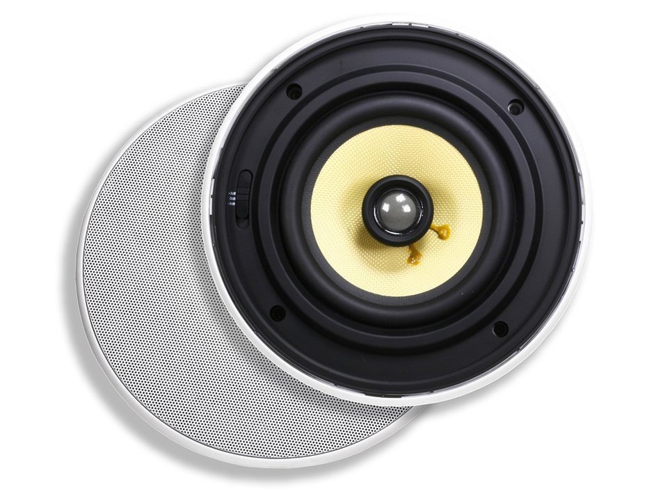 Monoprice 6-1/2 Inches Easy-Install In-Ceiling Speaker (Pair) - 40W Nominal, 80W Max