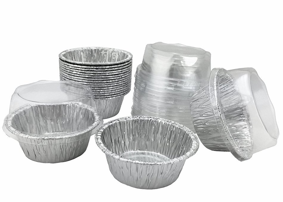 Aluminum Foil Mini Baking Cups 2-3/8" For Mini Muffin, Cupcake, Custard Baking Ramekins Cup Very Small with Plastic...
