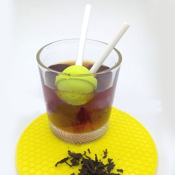 Safe Lollipop Silicone Tea Leaf Infuser Strainer Herbal Spice Filter Diffuser - Green N3