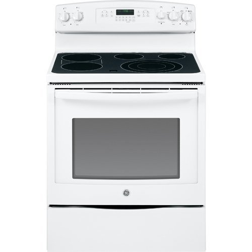 GE JB750DFWW 30" White Electric Smoothtop Range - Convection