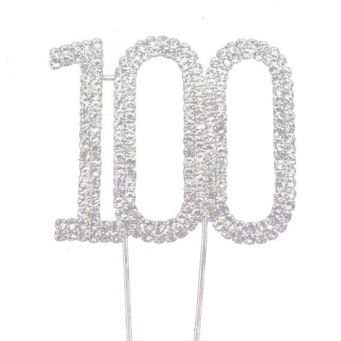 Hundred Decorative Rhinestone Cake Topper N4