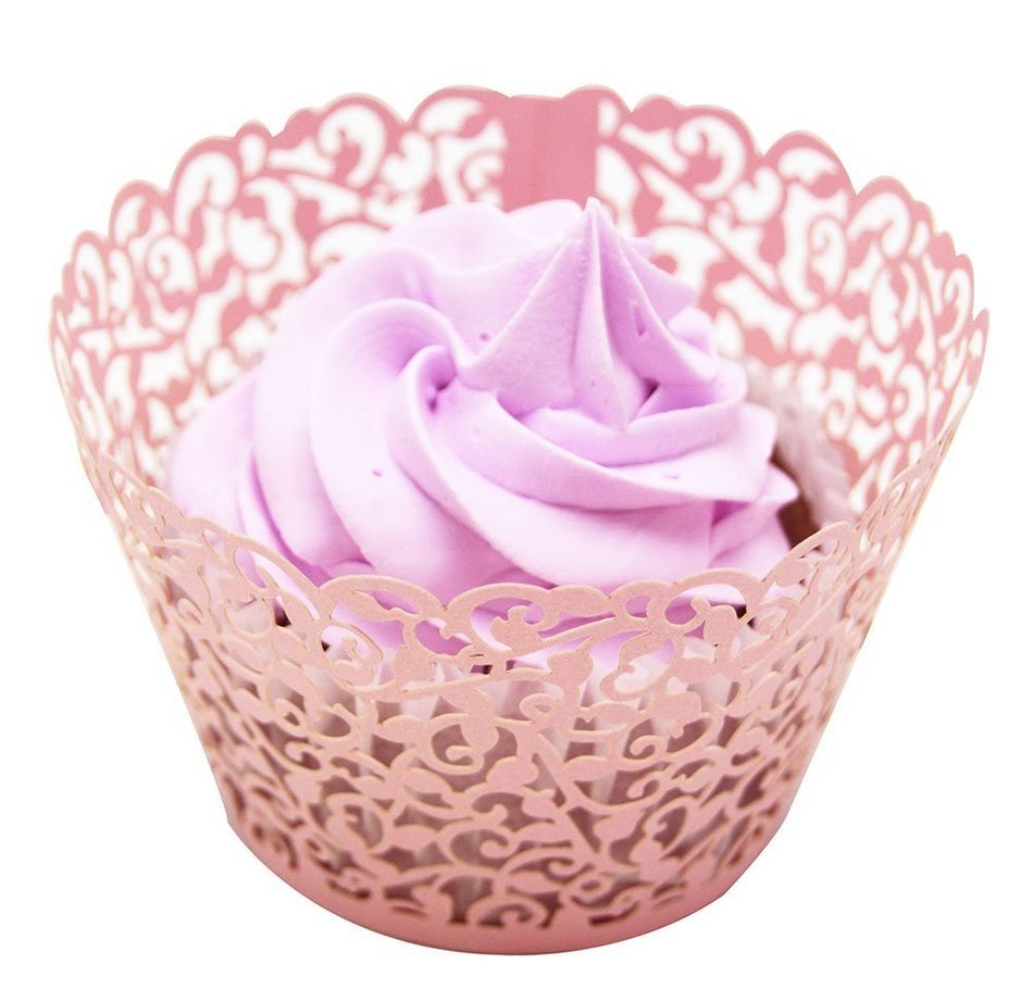 BETOP HOUSE Vine Lace 50-Piece Cupcake Wrappers, Purple