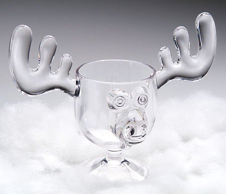 Holiday Glassware Christmas Moose Mug Set of 10 - Safer Than Glass N3