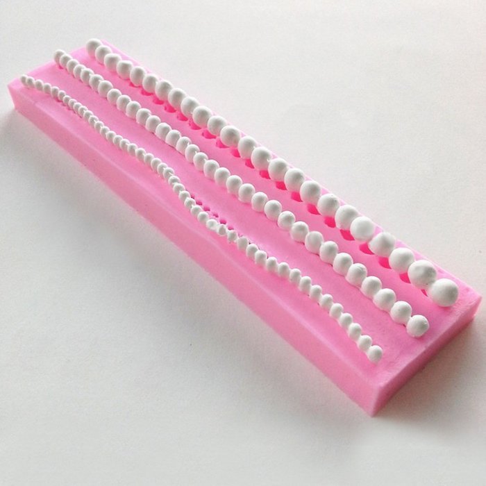 Pearl String Beads Silicone Mold Cake Decorating Fondant Baking Mould N2