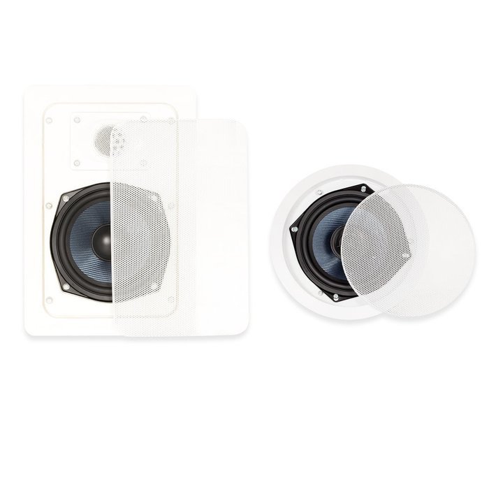 Blue Octave BH-525 In Wall and In Ceiling Speakers Home Theater Surround Sound 5 Speaker Set N4
