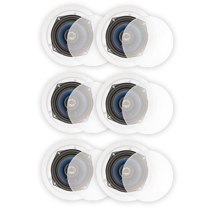 Blue Octave LC52 In Ceiling Speakers Home Theater Surround Sound 2-Way Speaker 3 Pair Pack
