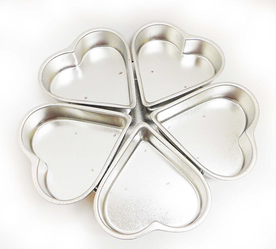 Tinplated 5-linked Heart Pans