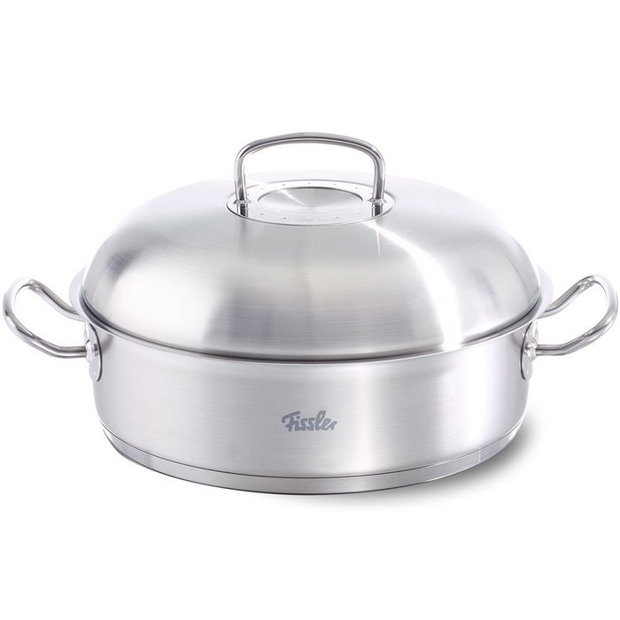 Fissler FISS-08437328001 Round Roaster with Domed Lid, 12", Silver