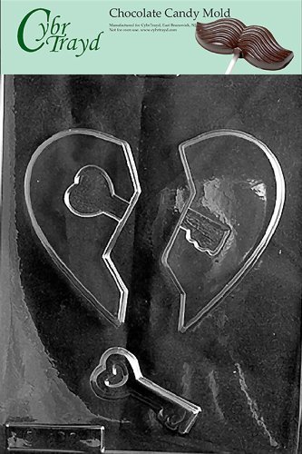 Cybrtrayd V055 Heart with Key Valentine Chocolate Candy Mold