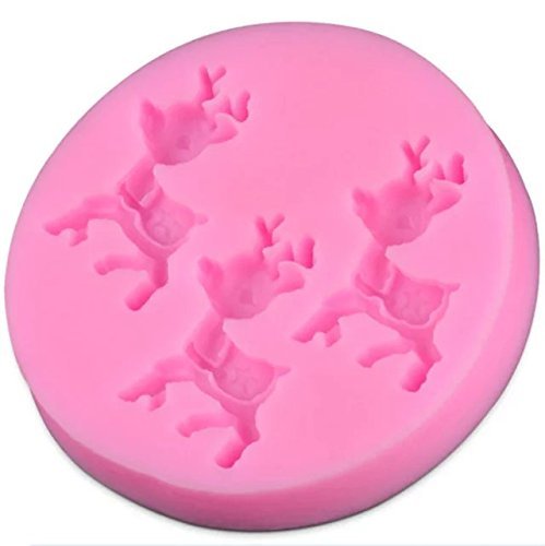 Topnew-Candy Cavity Silicone Chocolate Mold Candy and Gummy Moulds 3 Deers H1782 N2