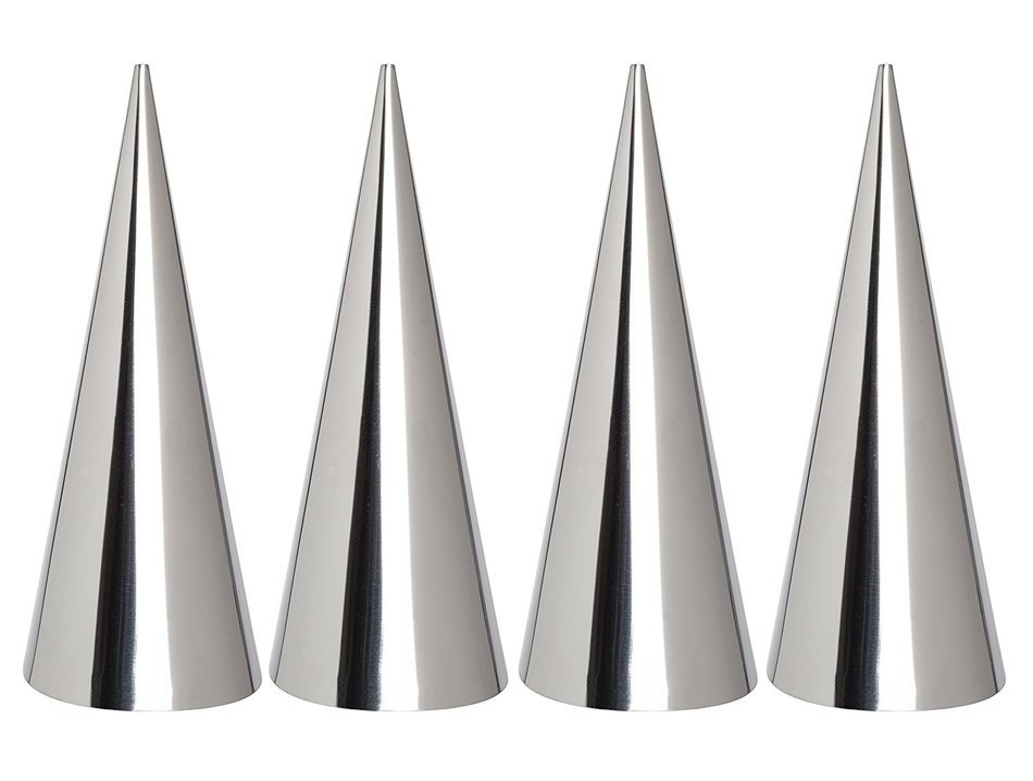 Mrs. Anderson's Baking Cream Horn Pastry Roll Molds, Stainless Steel, Set of 4, Measures 4.375-Inches Tall N3