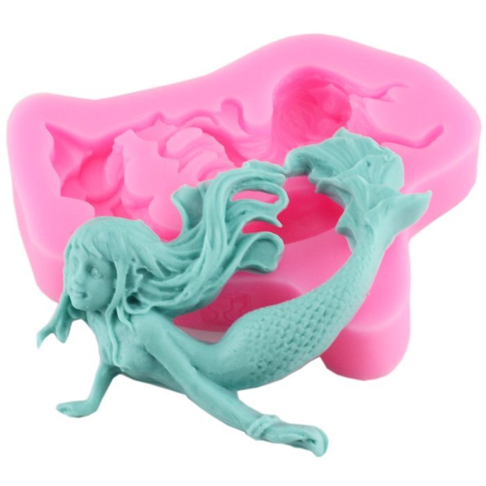 Mujiang Little Mermaid Cake Decorating Food Grade Silicone Jello Sugar Chocolate Fondant Molds N25