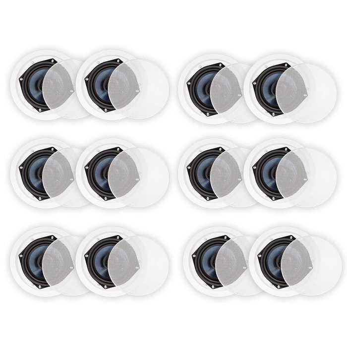 Blue Octave BDC52 In Ceiling Speakers 2 Way Home Theater Surround Sound 6 Pair Pack