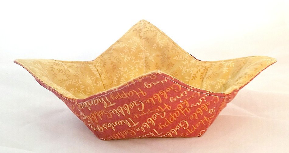 Microwave Bowl Cozy Thanksgiving/Gold Print N3