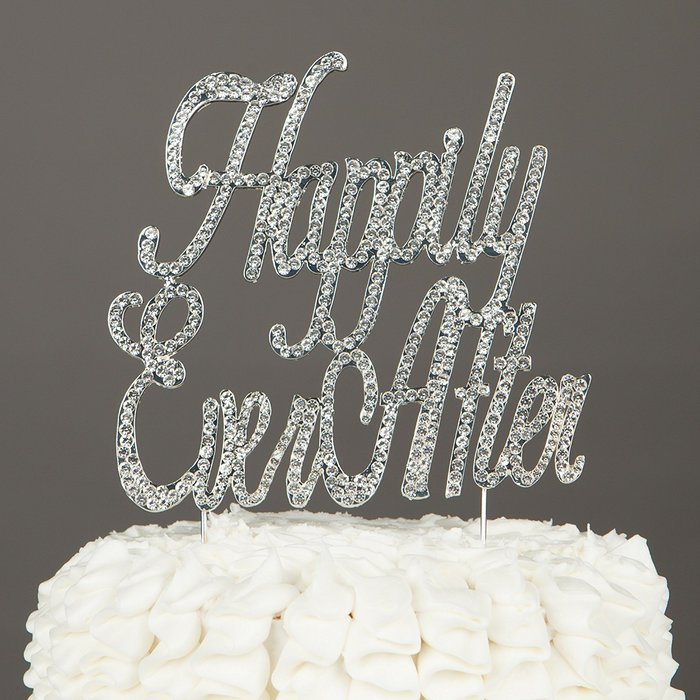 Happily Ever After Wedding Cake Topper, Gold Fairytale Princess Decoration (Happily Ever After - Gold) N10