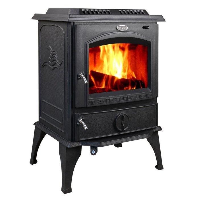 HorseFlame all cast iron freestanding wood burning stove 717U Matt black
