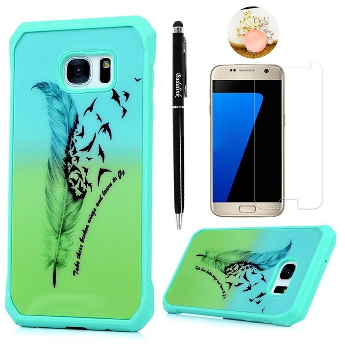 Badalink Galaxy S7 Edge Case Shockproof Drop Protection TPU Bumper Frame + Colorful Painting Hard PC Protective... N47
