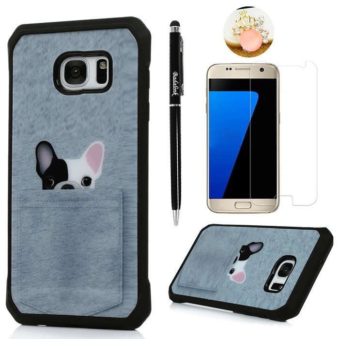 Badalink Galaxy S7 Edge Case Shockproof Drop Protection TPU Bumper Frame + Colorful Painting Hard PC Protective... N48