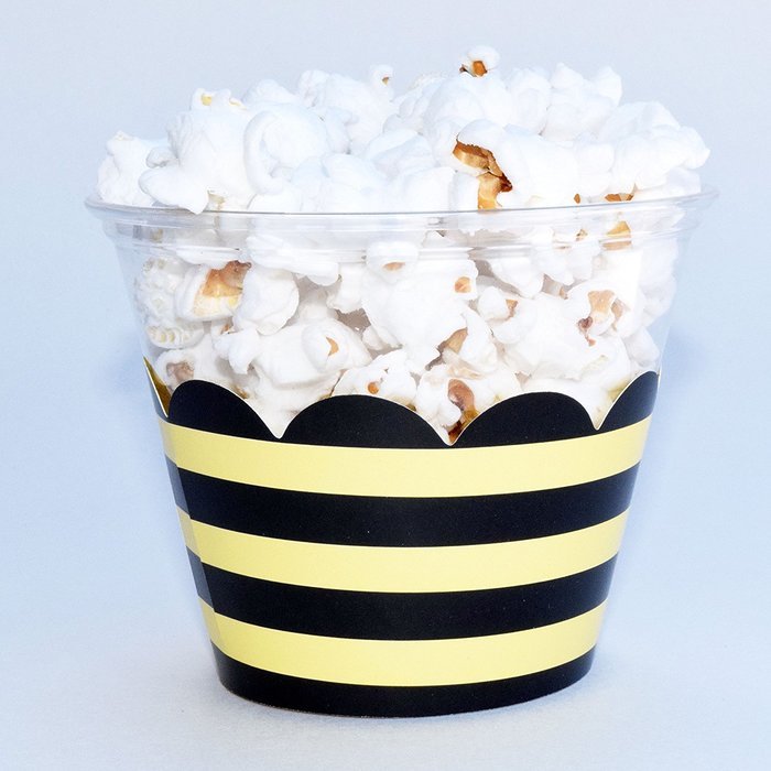Bumble Bee Cupcake Wrappers, Yellow and Black Stripe, Confetti Couture Party Supplies, 36 Wraps N5