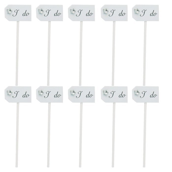 Paper Star I do Cake Topper Cupcake Pick Wedding Party Decor Pack of 10 - Beige N24