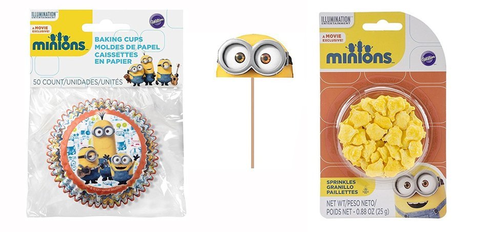 Wilton - Despicable Me Minions Collection, Birthday Party Cupcake Decoration Combo Pack. Includes Cake Pick Toppers...