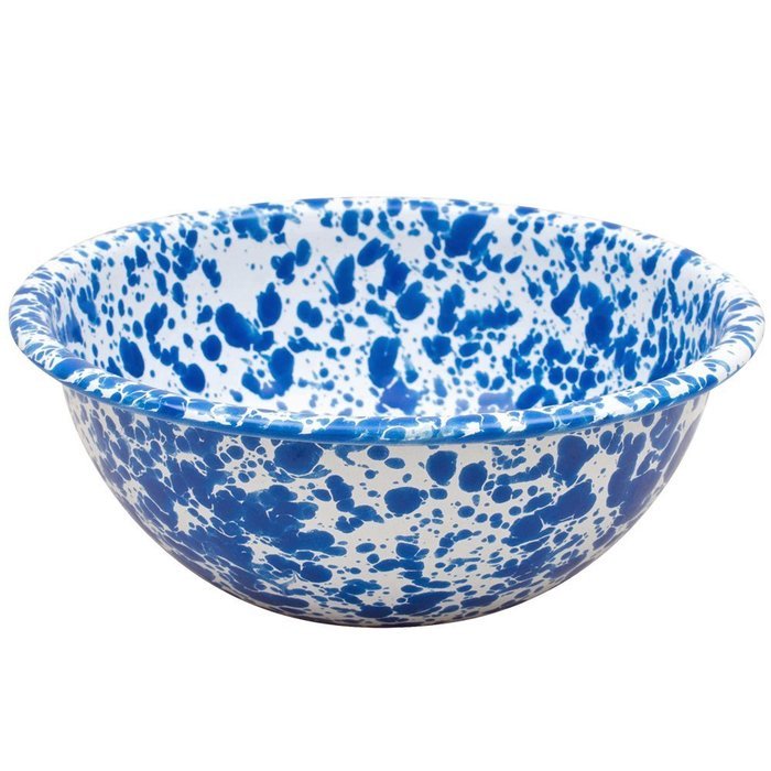 Enamelware Cereal Bowl - Navy Blue / Cream Marble N2
